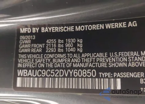2013 BMW 135I z USA, uszkodzony, nr VIN WBAUC9C52DVY60850